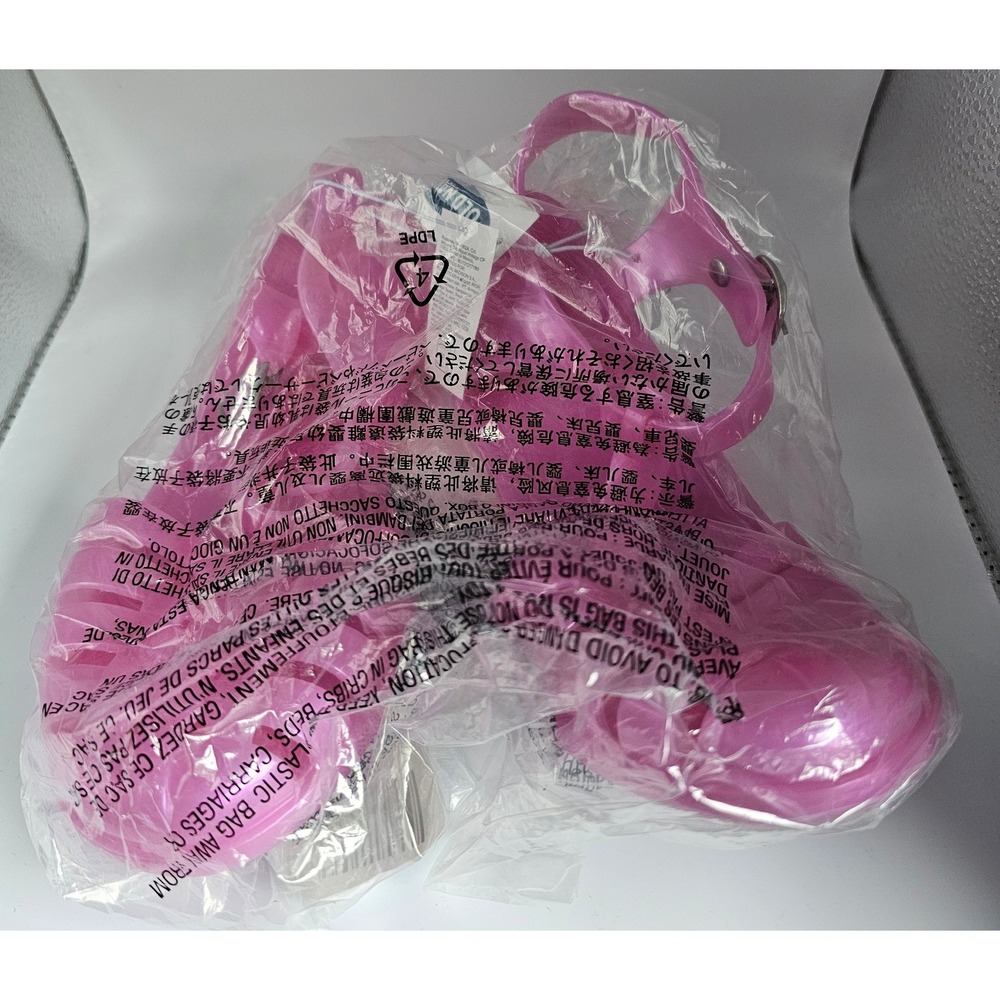 NWT Old Navy Toddler Girls Pink Jelly Cage Sandals Buckle Shoes Size 3 32772